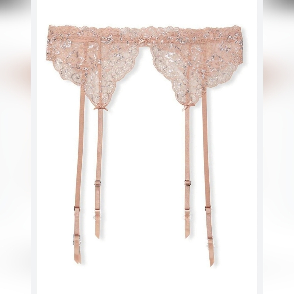 Victoria's Secret Floral Lace Garter Belt Lengerie Hoisery Size M/L NEW